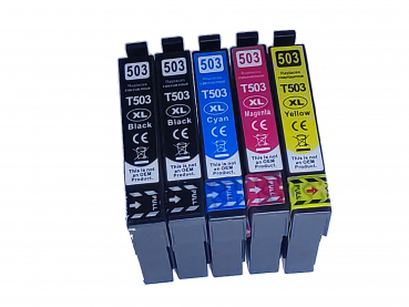 5 Tintenpatronen Epson Workforce WF2960 WF2960DWF - 503XL kompatibel