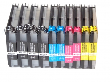 10 Tintenpatrone kompatibel Brother LC-980 u. LC-1100 passend für Brother DCP-145C , DCP-165C , DCP-185C , DCP 195C , DCP-375CW , DCP-385C , DCP-535CN , DCP-585CW , DCP-715W , DCP-6690CW Drucker