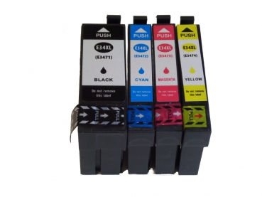 Vorteilspack mit 4 Tintepatrone kompatibel Epson Nr.34XL