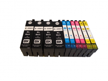 Vorteilspack mit 10 Tintepatrone kompatibel Epson Nr.35