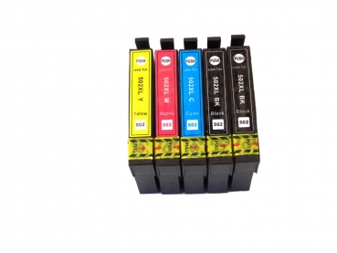 5x Tintenpatronen XL für Epson Expression Home XP-5100 , XP-5100 Serie Drucker im Vorteilspack in der Standartfarbaufteilung