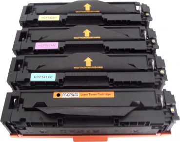 4x Toner HP Color LaserJet Pro MFP M281 fdn fdw / HP-203 X A / CF540 CF541 CF542 CF543 kompatibel