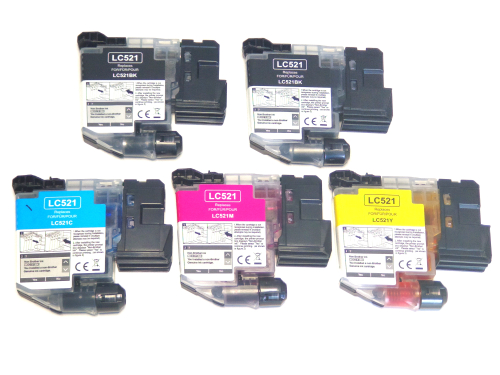 5x kompatibel Patronen für Brother DCP-J1260 W Drucker