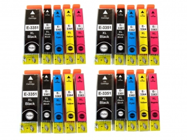 20x Tintenpatronen f. Epson Expression Premium XP-7100 kompatibel zu Nr.33 T3351 T3361 T3362 T3363 T3364 Orangen Tinten Serie