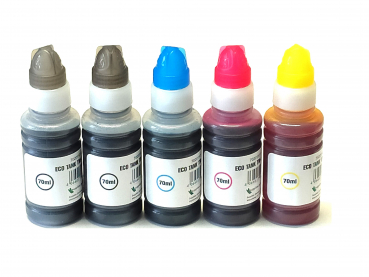 Vorteilspack - 5 kompatible Tintenflaschen für Epson EcoTank ET-3600 / ET-4500 / ET-4550 Drucker