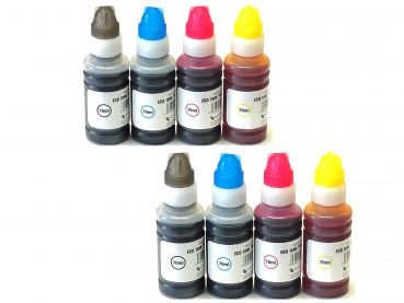 8x kompatible Tinte Epson EcoTank L550 / L555 / L565 - Epson 664 / T6646
