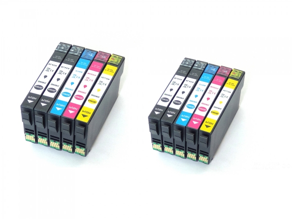 10x Tintenpatronen XL für Epson Work Force WF-7310 DTW Drucker im Vorteilspack