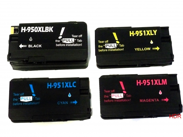 4x Tintenpatronen kompatibel, f. HP Officejet Pro 8100 Eprinter 