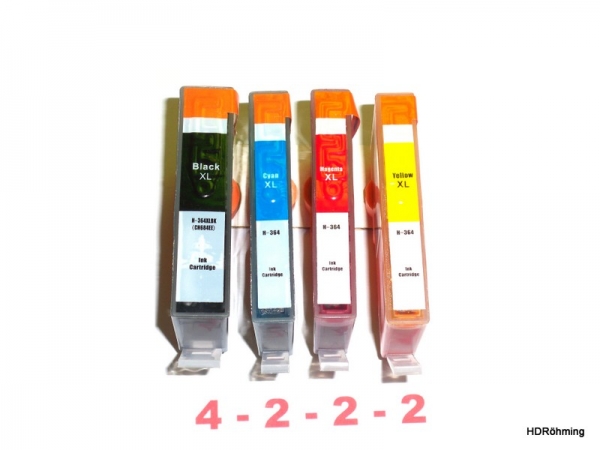 Vorteilspack 10x Tintenpatronen kompatibel zu HP364XL mit Chip, für: HP Photosmart HP Photosmart B410a, B410c, C410a C410b, C410c, C410d, C410e, C510a, Fax C309a, FaxC309n 