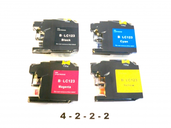 Vorteilspack mit 10 Stück Tintenpatronen kompatibel, passend f. Brother:  MFC-J4510DN