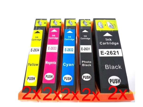 10x Tintenpatronen kompatibel, passend für Epson Expression Premium XP-600 Epson Expression Premium XP-605 Epson Expression Premium XP-610 Epson Expression Premium XP-615 Epson Expression Premium XP-620 Epson Expression Premium XP-625