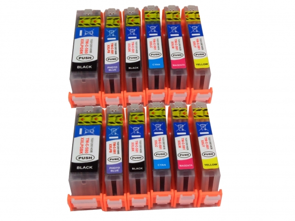 12x Tintenpatronen XXL für Canon Pixma TS-6150 / TS-6151 kompatibel / alternativ