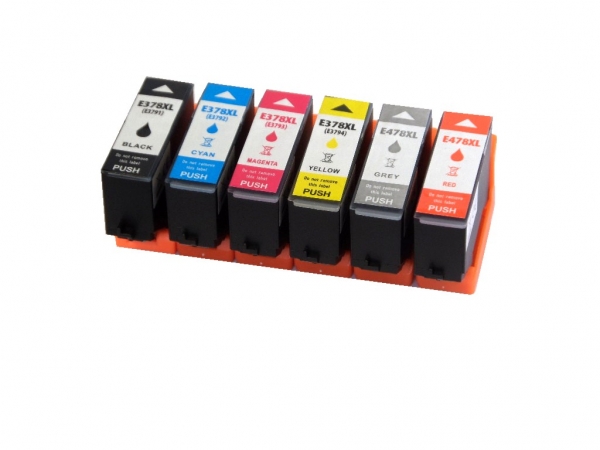 6x kompatible Druckerpatronen 378XL /478XL für Epson Expression Photo HD XP-15000 Drucker im Vorteilspack