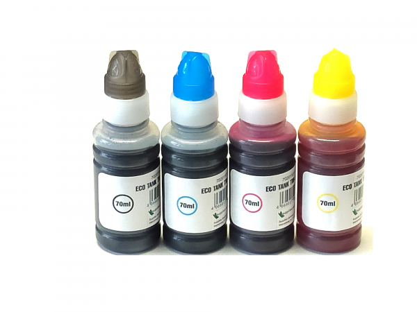 Vorteilspack - 4 kompatible Tintenflaschen für Epson EcoTank L100 / L110 / L120 / L130 Drucker