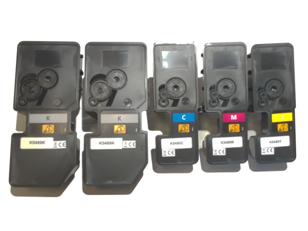 5 kompatible Tonerkartuschen Kyocera Ecosys PA 2101cx / PA 2101 cwx - TK-5480 2x K / 1xC / 1xM / 1x Y kompatibel