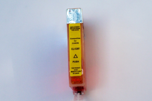 Yellow Tinten Patrone f. Canon Pixma IX6520  IX6550 , mit Chip kompatibel zu CLI-526