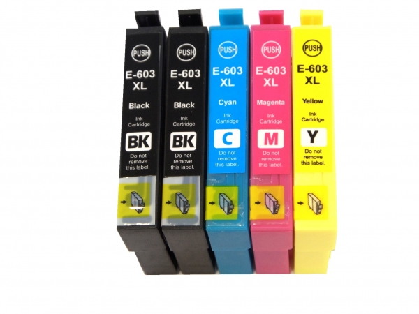 5x Tintenpatronen XL für Epson Workforce WF-2810DWF , WF-2830DWF Drucker im Vorteilspack