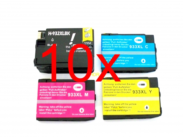 10x Tintenpatronen kompatibel, für HP Officejet 6100 Eprinter , HP Officejet 6600 e-All-in-One , HP Officejet 6700 Premium , HP Officejet 7610 e-All-in-One